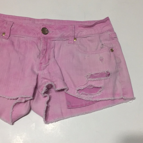 Decree pink distressed jean shorts - Picture 2 of 5